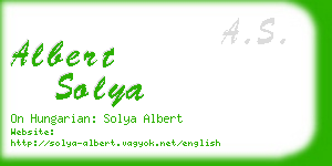 albert solya business card